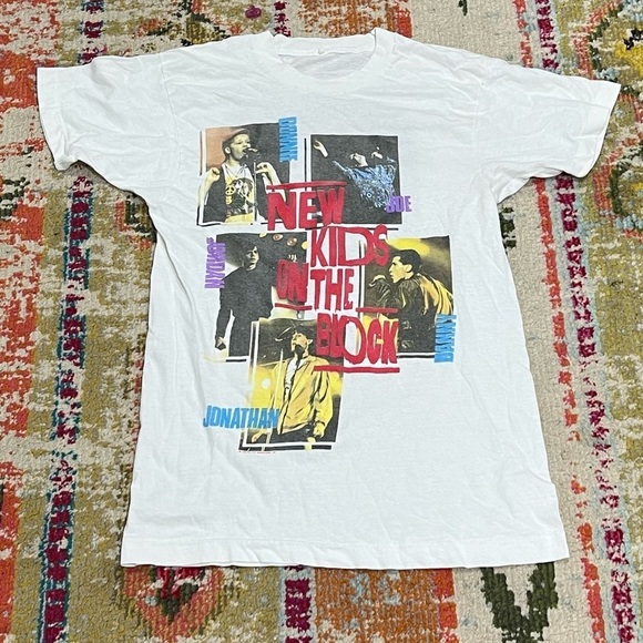 Vintage New Kids on the Block Pop Music Screen Stars Single Stitch Tee Tshirt - Picture 1 of 9